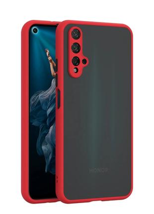 Противоударный чехол бампер для Huawei Nova 5T красный матовый