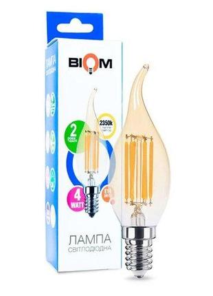 Светодиодная лампа biom fl-415 c35 lt 4w e14 2530k amber свеча...
