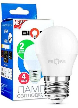 Світлодіодна лампа biom bt-544 g45 4w e27 4500к матова