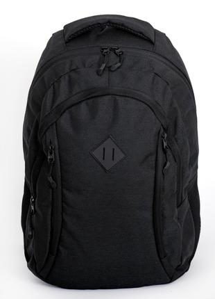 Среднего размера вместительный подростковый черный рюкзак из п...