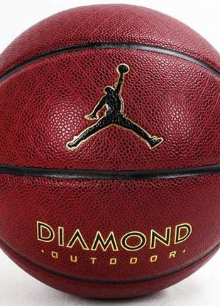 Мяч баскетбольный JORDAN DIAMOND OUTDOOR 8P DEFLATED AMBER/BLA...