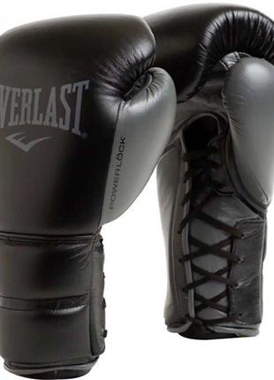 Боксерские перчатки Everlast Powerlock 2 Pro Lace Черный 14 ун...