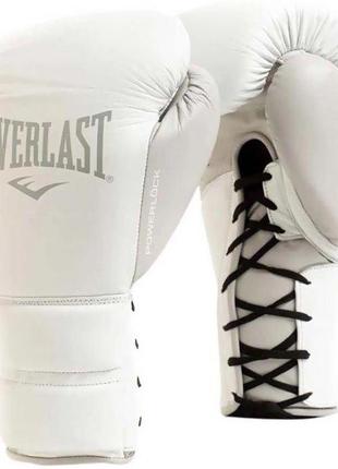 Боксерские перчатки Everlast Powerlock 2 Pro Lace Белый 14 унц...