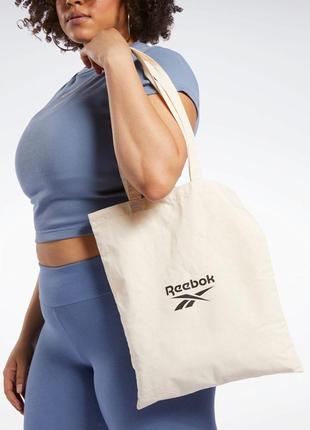 Эко сумка шоппер для покупок Reebok Classic бежевая