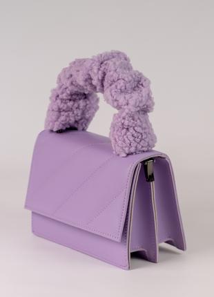Жіноча сумка фіолетова сумочка сумка фіолетовий клатч з хутром