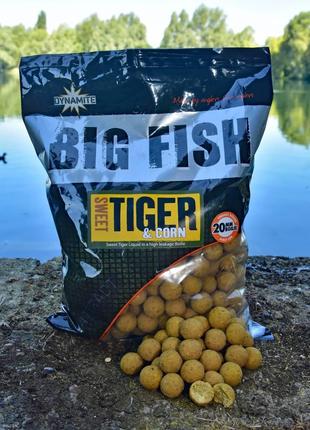 Бойлы для рыбалки тонкие Big Fish Sweet Tiger & Corn - 15mm Bo...