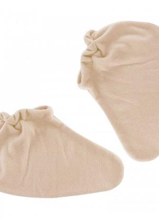 Носочки махровые для парафинотерапии молочные, пара