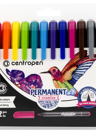 Набір маркерів 12 кольорів Permanent Creative Centropen 2896