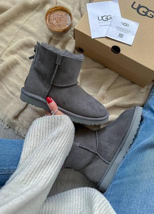 Угги ugg mini zip grey