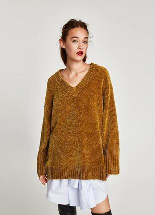 Трендовый велюровый свитерик оверсайз, пуловер