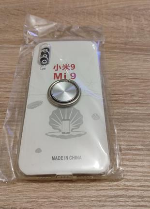 Силиконовый чехол с кольцом-держателем для Xiaomi Redmi Note 9