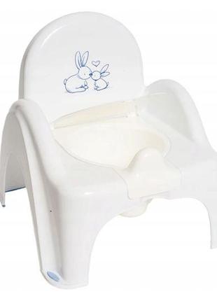 Горшок-стульчик детский музыкальный "Зайчики" (белый) PO-065-1...
