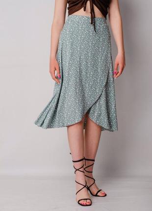 Классная легкая юбка-миди в цветочный принт