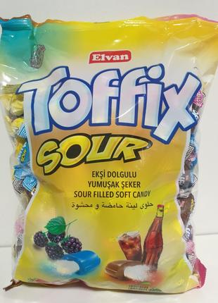 Жевательные конфеты Elvan Toffix Sour Mix 1кг