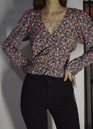 Шифоновая блуза в цветочный принт h&amp;m