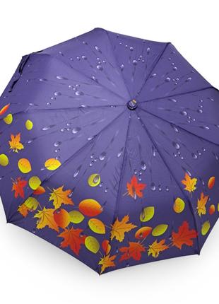 Жіноча парасолька Susino напівавтомат осіннє листя #03029