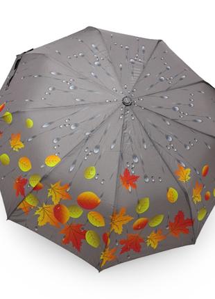 Жіноча парасолька Susino напівавтомат осіннє листя #030292