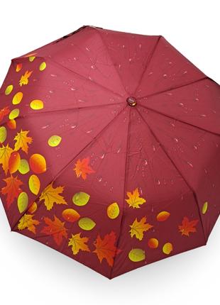 Жіноча парасолька Susino напівавтомат осіннє листя #030293