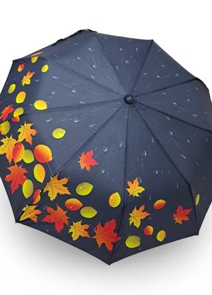 Жіноча парасолька Susino напівавтомат осіннє листя #030294