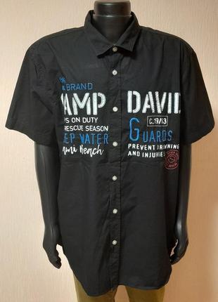Бомбовая хлопковая рубашка с короткими рукавами camp david mad...