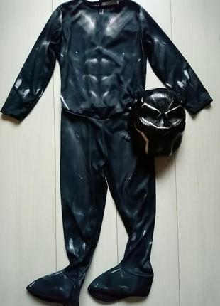 Карнавальный костюм черная пантера black panther marvel с маской