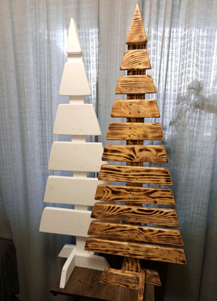 Ялинка новорічна дерев'яна 125×50 см. Доставка Київ, Україна