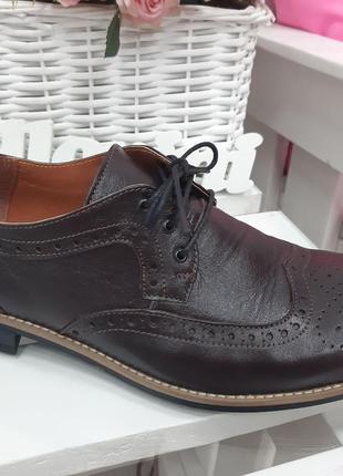 Чоловічі туфлі Оксфорди коричневі 7197-28