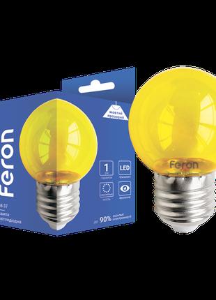 Світлодіодна декоративна лампа Feron LB-37 1Вт E27 жовта прозора