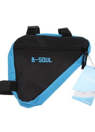 Сумка під раму кутова B-Soul BG064 чорний/синій (BIB-046)