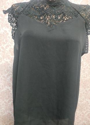 Женская блузка шифон, черного цвета, m