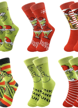 Носки шкарпетки Грінч Грінчі Різдвяні Новорічні 2024 однорозмірні