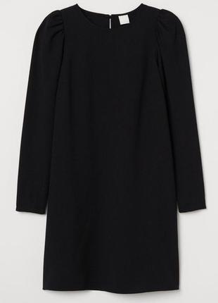 Черное классическое прямое силуэтное платье h&amp;m