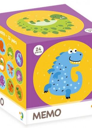 Дитяча настільна гра мемо "динозаври" dodo 300142, 24 фішки