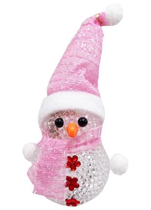Ночник новогодний "снеговичок" сх-4-02 led 15 см, розовый