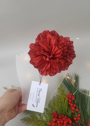 Красная осенняя цветок брошка-чокер