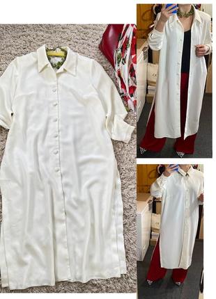 Шикарная удлиненная белая рубашка/платье-рубашка,style unlimit...