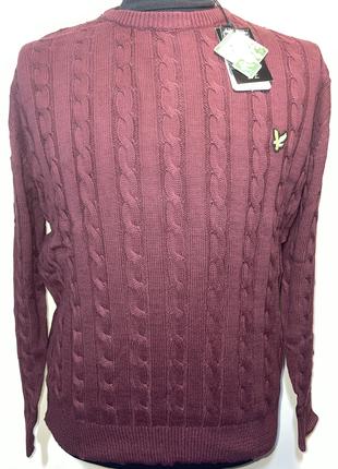 Мужской пуловер Lyle & Scott (size L) бордовый