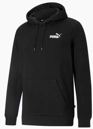 Черное мужское худи puma essentials small logo men's hoodie но...