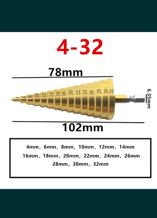 Сверло ступенчатое 4-32 мм новое