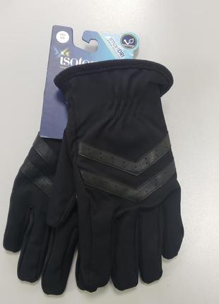 Isotoner мужские теплые зимние перчатки черные