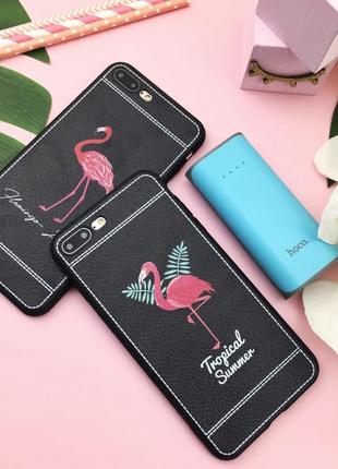 Чехол силиконовый с фламинго для iphone (айфон) 6/6s/6 plus/6s...