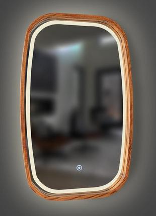 Зеркало деревянное фигурное с led-подсветкой и сенсором luxury...