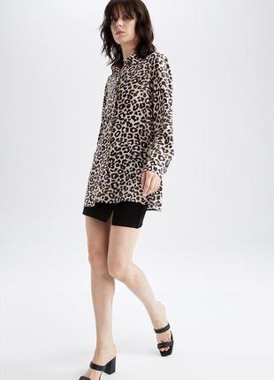 Жіноча вільна сорочка з леопардовим принтом, 4xl