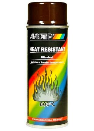 Термостойкая краска спрей коричневая матовая Motip Heat Resist...