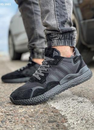 Мужские кроссовки adidas nite jogger boost 3m (чорні)