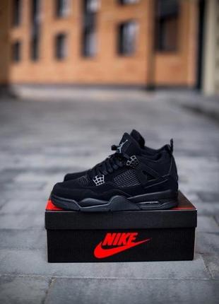 Кроссовки nike jordan retro 4 all black