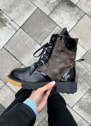 Женские ботинки louis vuitton lv boots black fur