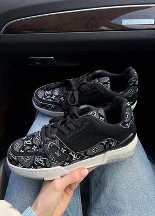 Женские кроссовки louis vuitton lv trainer black