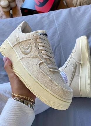 Кроссовки nike air force 1 low stussy fossil