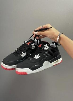 Кроссовки nike air jordan retro 4 “black / red”